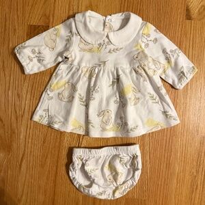 ABSOLUTELY PRECIOUS Baby Girl Easter Bunny Dress & Diaper Cover